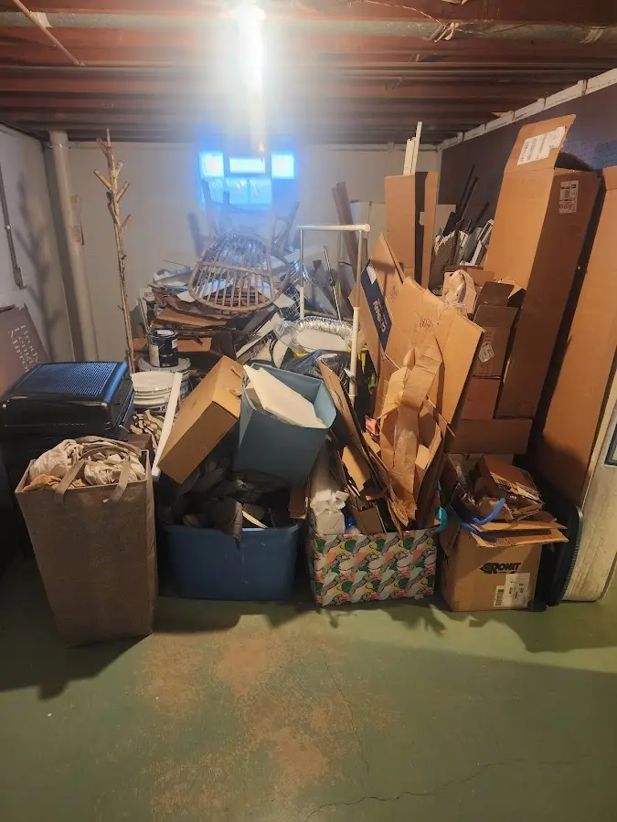 Roll-off dumpster container at job site for 8 Yard Dumpster Rental in Roebuck